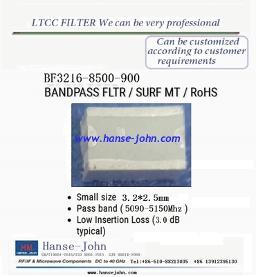 LTCC 140Mhz Bandpass filter customized product RF transformer Power splitter, combiner, bridge，Millimeter wave communic