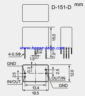 10.7Mhz crystal filter  10M15C    10F15CH-10.7M    M. C. F. [ Monolithic Crystal Filters ]
