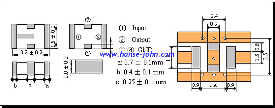 LTCC 140Mhz Bandpass filter customized product RF transformer Power splitter, combiner, bridge，Millimeter wave communic